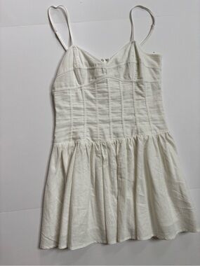 Storia White Mini Dress with Spaghetti Straps